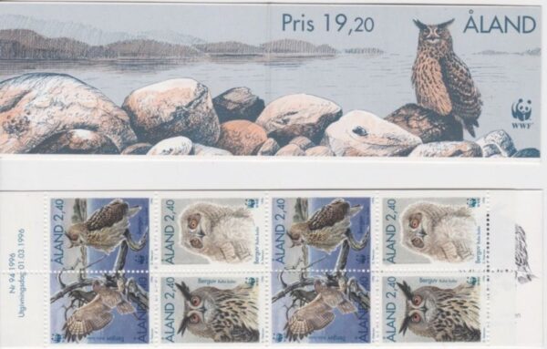 Aland Islands Åland Finland 1996 WWF sea owls 2 sets in booklet MNH