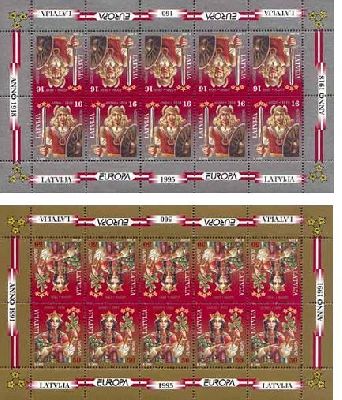Latvia 1995 Europa CEPT Independence 1918 and 1991 Set of 2 sheetlets MNH