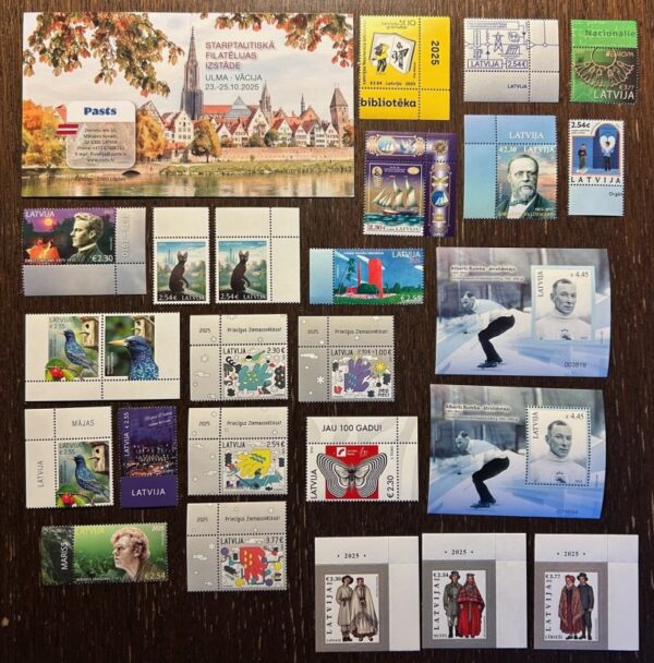 Latvia 2025 Year set in super full complectation all stamps block's varieties and booklet MNH