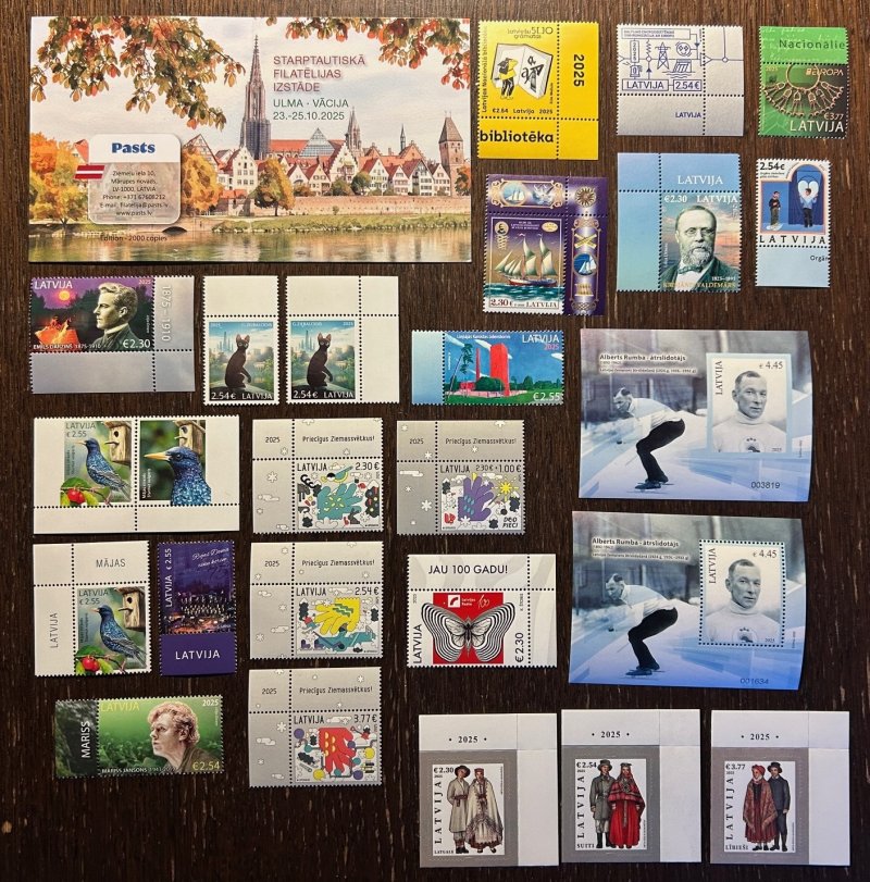 Latvia 2025 Year set in super full complectation all stamps block's varieties and booklet MNH - Image 1