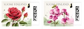 Finland 2026 Flowers Rose and mallow Set of 2 stamps in strip MNH