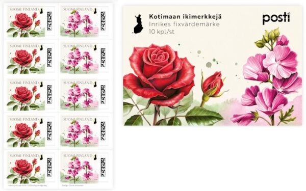 Finland 2026 Flowers Rose and mallow Booklet MNH