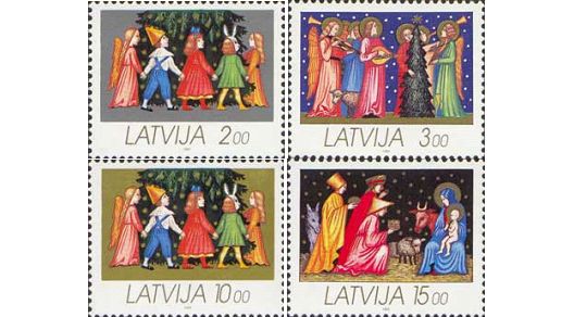 Latvia 1992 Christmas Set of 4 stamps MNH