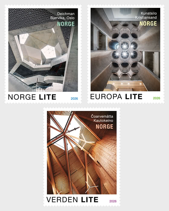 Norway 2026 Architecture Look up! Set of 3 stamps MNH
