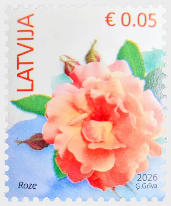 Latvia 2026 Definitives Flowers Rose Stamp MNH