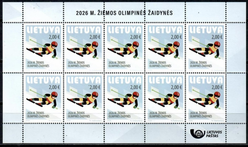 Lithuania 2026 Olympic games Milan Cortina Olympics Sheetlet MNH - Image 1