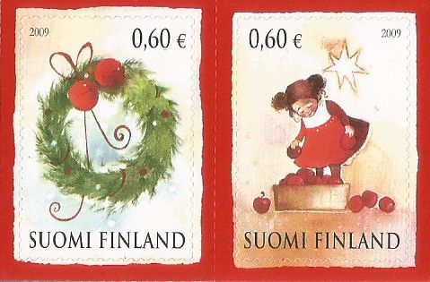 Finland 2009 Christmas Set of 2 stamps in strip MNH
