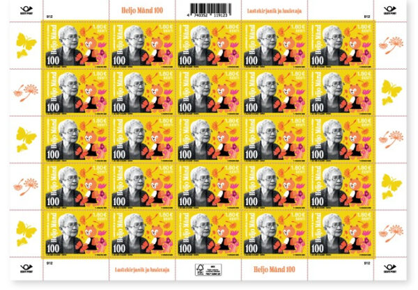 Estonia 2026 Heljo Mänd Children's writer and poet Sheetlet MNH
