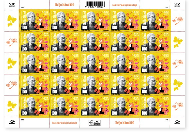 Estonia 2026 Heljo Mänd Children's writer and poet Sheetlet MNH - Image 1