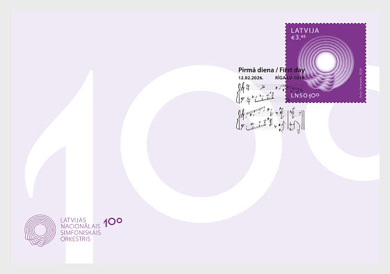 Latvia 2026 National Symphony Orchestra 100 ann FDC