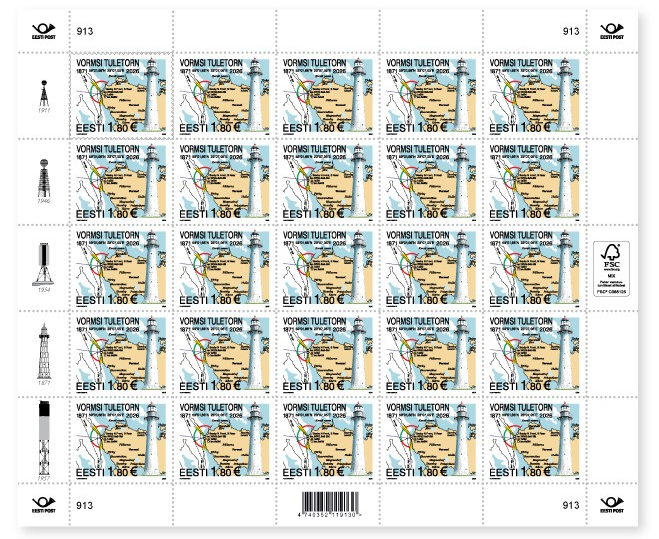 Estonia 2026 Lighthouse Vormsi Sheetlet MNH - Image 1