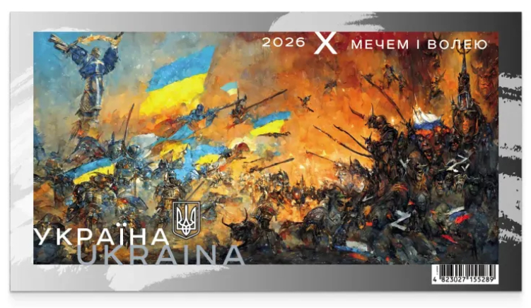 Ukraine 2026 By sword and will 4 years of war Block MNH - Image 1