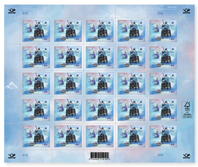 Estonia 2026 Paralympic games Milano Cortina Olympics Sheetlet MNH - Image 1