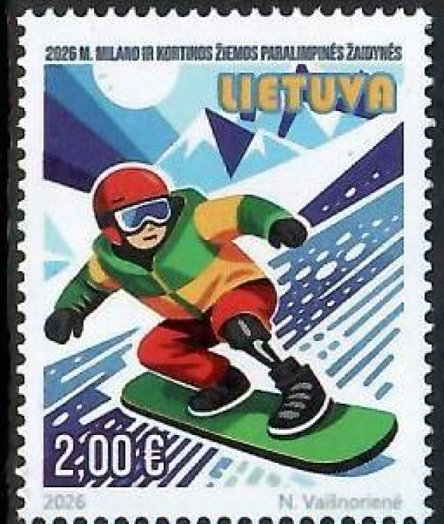 Lithuania 2026 Paralympic games Milan Cortina Olympics Stamp MNH - Image 1