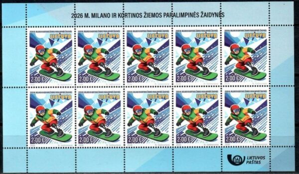 Lithuania 2026 Paralympic games Milan Cortina Olympics Sheetlet MNH