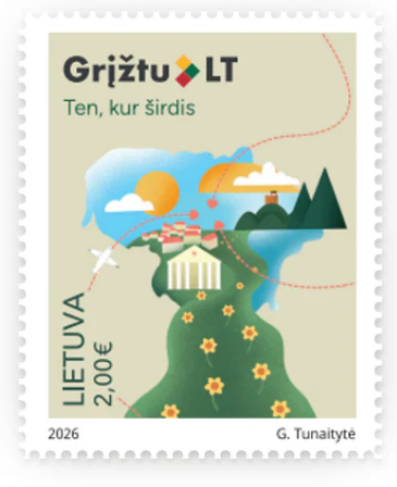 Lithuania 2026 I'm returning to Lithuania - where the heart is Stamp MNH