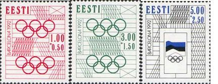 Estonia Estland Estonie 1992 Summer Olympic Games in Barcelona Set of 3 stamps MNH