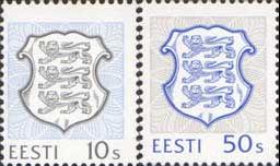 Estonia Estland Estonie 1993 Definitives Coat of Arms 10 50 s set of 2 stamps MNH