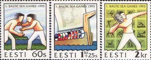 Estonia Estland 1993 First Baltic Sea Games Set of 3 stamps mint