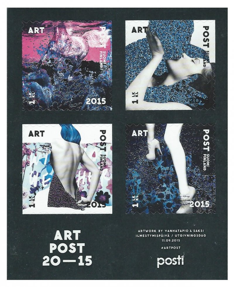 Finland 2015 Art Post. Modern Art Block | Souvenir sheet of 4 stamps mint - Image 1