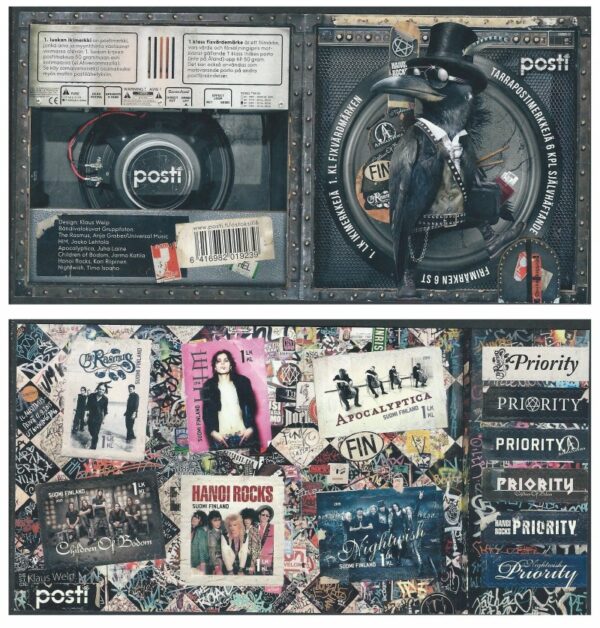 Finland. Finnish rock bands. Souvenir sheet of 6 stamps