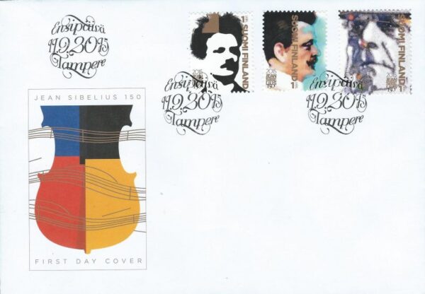 Finland 2015 150 years since the birth of the world famous Finnish composer Jean Sibelius FDC
