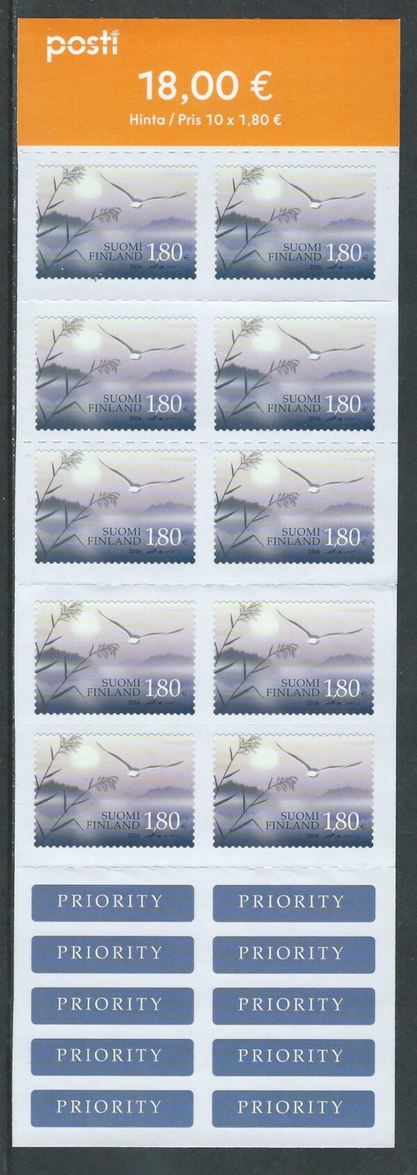 Finland. Wings of thoughts. Sheetlet of 10 stamps