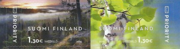 Finland 2016 Visiting card from Finland Nature trees landscapes Posti Strip of 2 stamps MNH