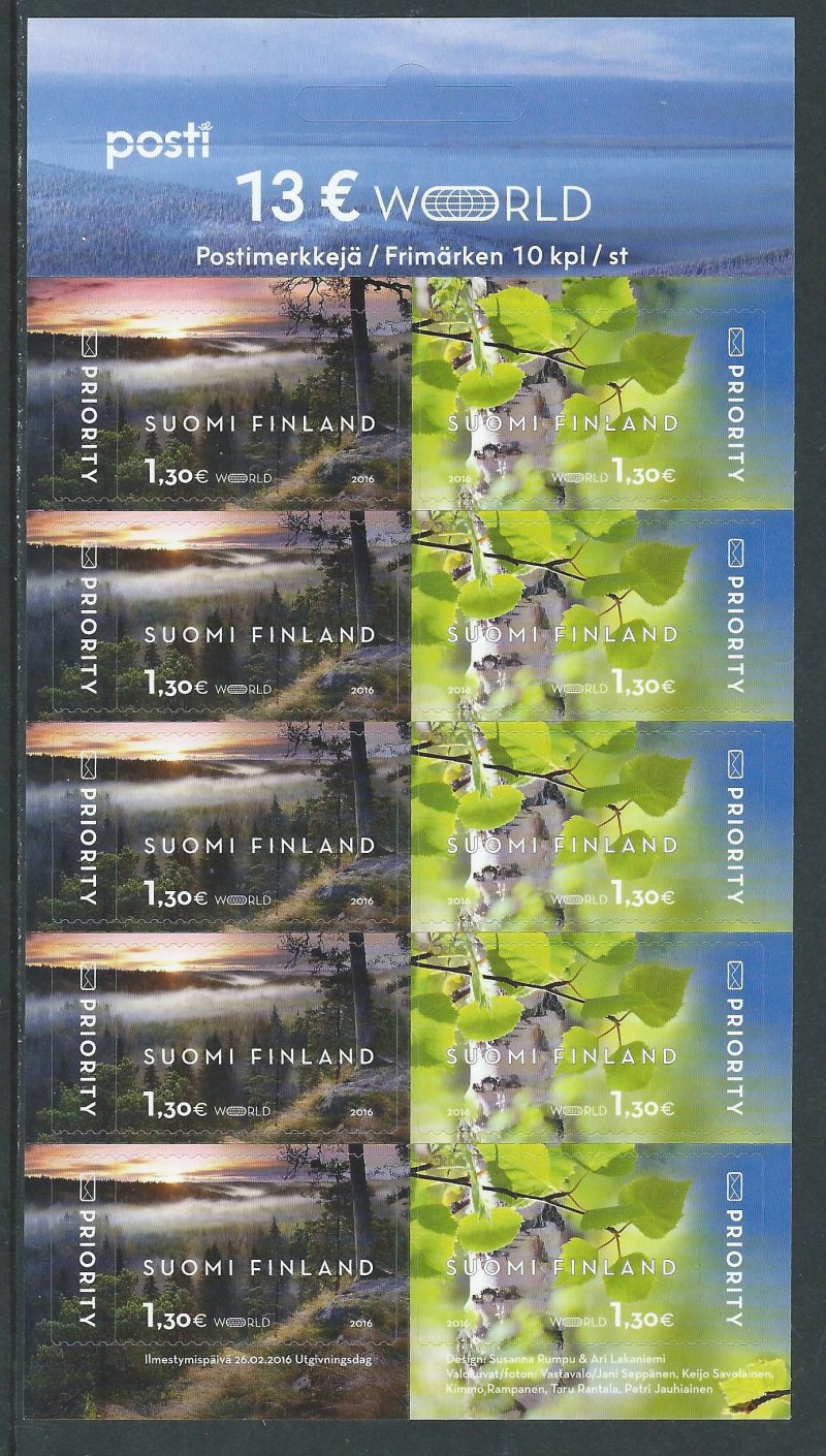 Finland. Visiting card from Finland. Sheetlet of 2 strips of 2 stamps - Image 1