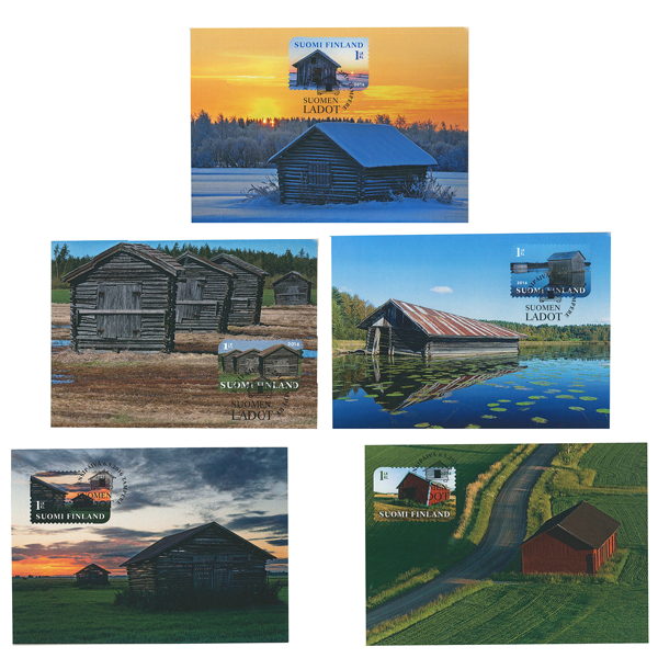 Finland 2016 Finnish barns. Set of 5 maxicards
