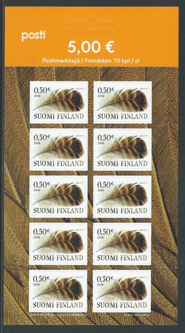 Finland 2016 Duck feather Definitives Sheetlet MNH