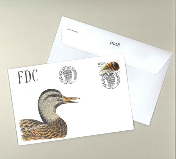 Finland 2016 Duck feather. FDC