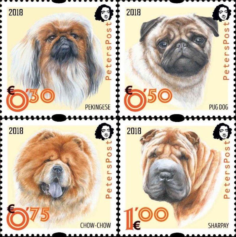 Finland Finlande Finnland 2018 Year of Dog Chinese New Year Peterspost set of 4 stamps MNH - Image 1