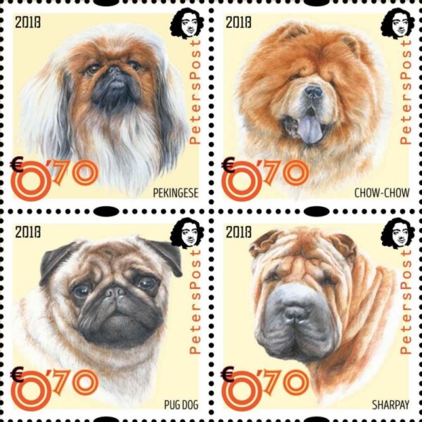 Finland 2018 Year of Dog Chinese New Year block of 4 stamps (2x2) mint