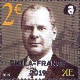 Finland 2019 International exhibition PHILAFRANCE 2019 Eliseev Peterspost limited edition stamp with silver overprint MNH