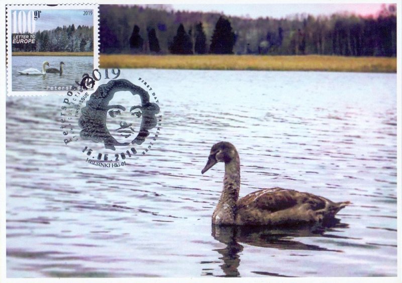Finland 2019 Europa CEPT National birds Swan Peterspost Maxicard - Image 1