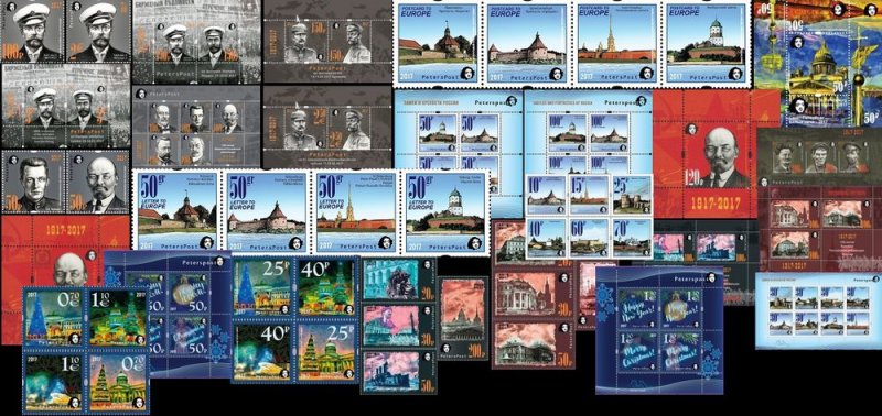 Russia and Finland 2017 Peterspost Stamp Year set MNH - Image 1