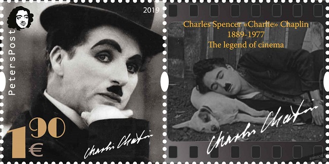 Finland 2019 Charlie Chaplin the legend of cinema stamp with label MNH - Image 1