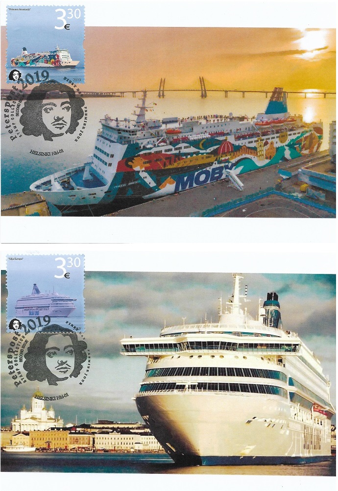 Finland 2019 Modern ships of the Baltic sea set of 2 maxicards - Image 1