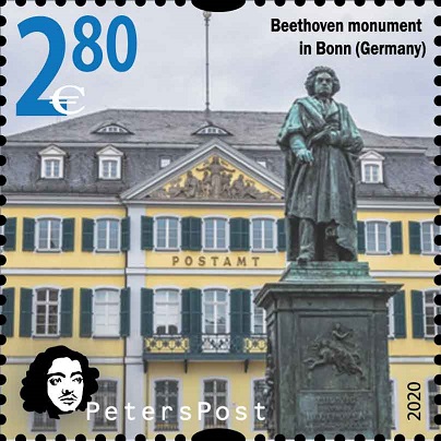 Finland 2020 BTHVN 250 anniversary monument in Bonn (Germany) Peterspost stamp MNH