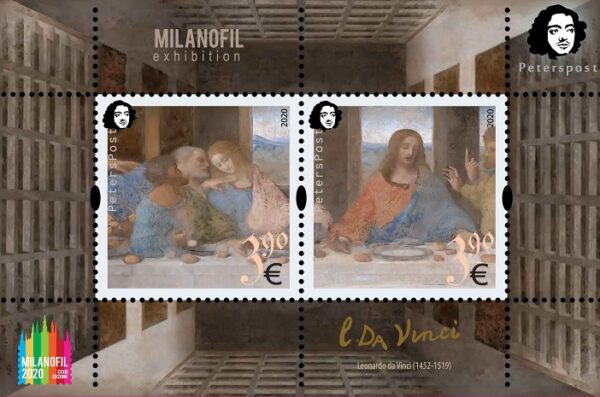 Finland 2020 Leonardo da Vinci 500 years from the date of death 'The Lord's Supper' MILANOFIL-2020 Peterspost block MNH