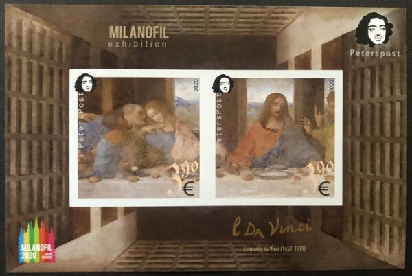 Finland 2020 Leonardo da Vinci 500 years from the date of death 'The Lord's Supper' MILANOFIL-2020 Peterspost imperforated block MNH