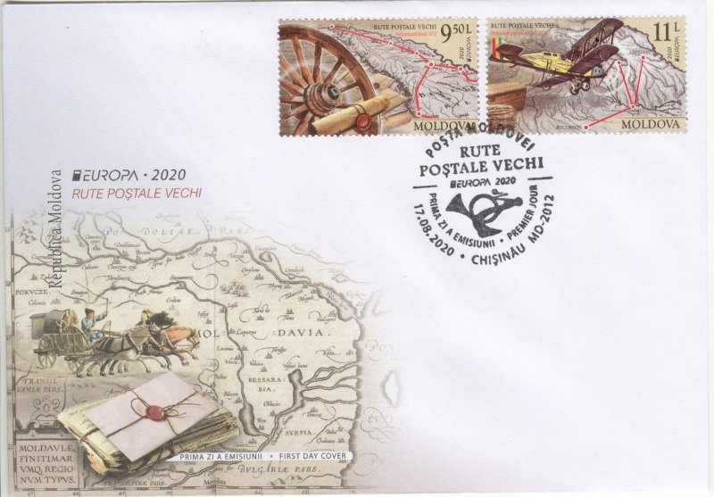 Moldova. Europa CEPT. Old post routes, FDC - Image 1