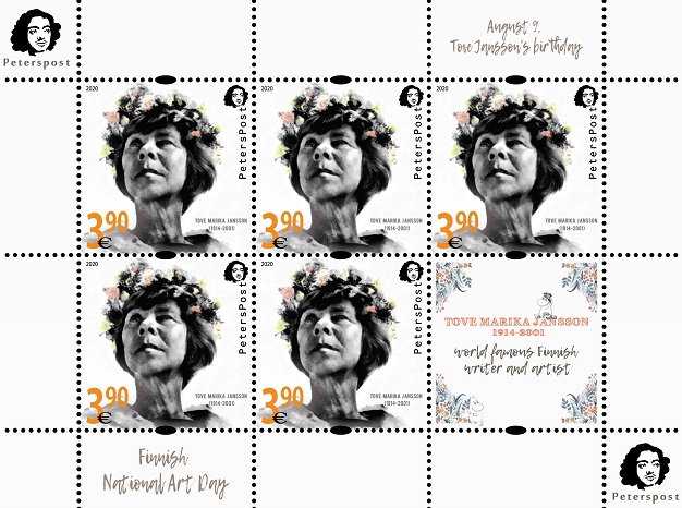 Finland Finnland Finlande 2020 Tove Jansson world famous writer and artist National Art Day Peterspost sheetlet MNH - Image 1