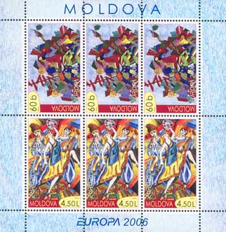 Moldova Moldavia 2006 Europa CEPT Integration through the eyes of children sheetlet of 3 strips MNH