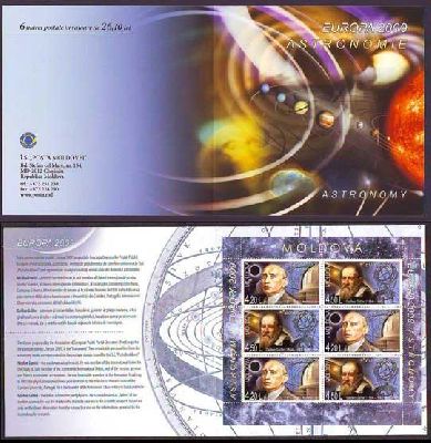 Moldova Moldavia 2009 Europa CEPT Astronomy Galileo Donici perforated sheetlet in booklet MNH
