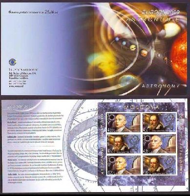 Moldova Moldavia 2009 Europa Astronomy Galileo Donici imperforated sheetlet in booklet MNH