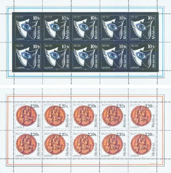 Moldova Moldavia 1998 Europa National holidays set of 2 sheetlets of 10 stamps each