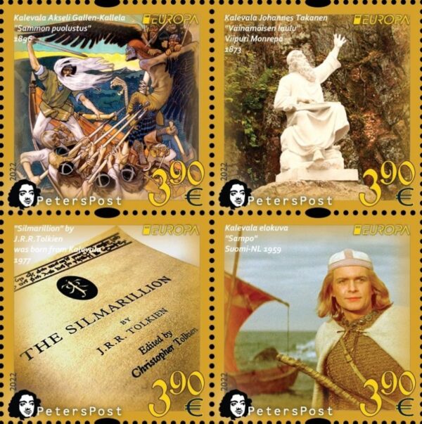 Finland 2022 Europa Myths & Legends Kalevala Peterspost block of 4 stamps 2x2 MNH