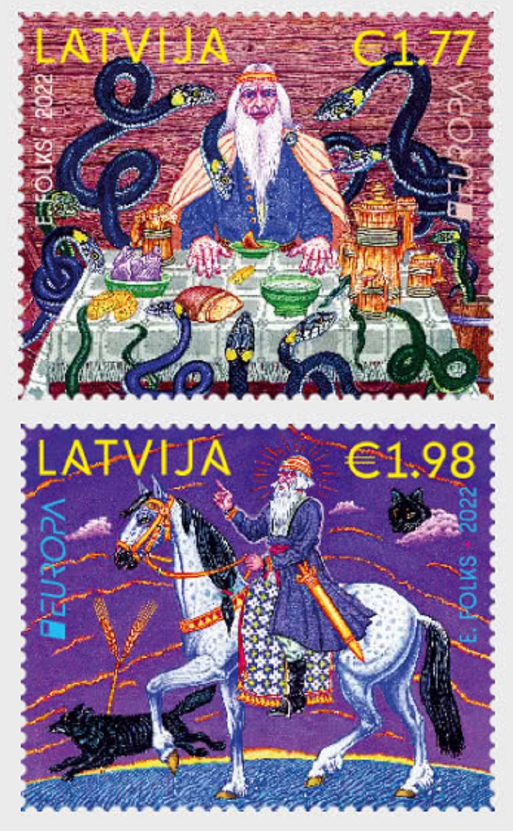 Latvia Lettland 2022 Europa CEPT Stories and Myths Set 2 stamps MNH - Image 1